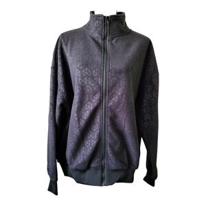 Rawgear‎ Men’s Black Monogram Track Jacket Fleece Full Zip~ Size M NWT